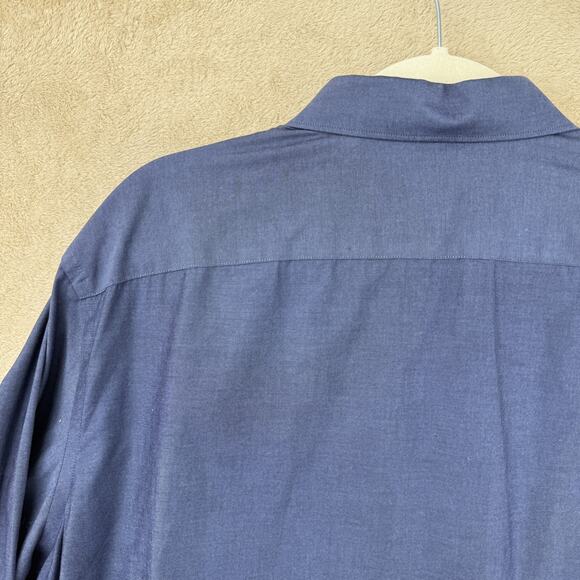 Marc Anthony Button Up Shirt Mens 18 Blue‎ Long Sleeve Slim Fit Business Career - Picture 6 of 11
